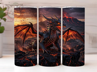 Dark Dragon 20oz Tumbler, Dark Dragon, Fantasy Design, Mythical Creature, Mystical Vibes, Dark Aesthetic, 20oz Wrap, Sublimation Tumbler Sublimation Lara' s Designs 