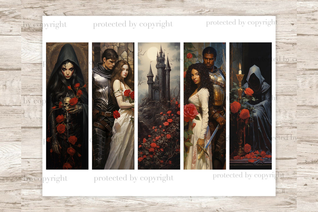 Dark Fantasy Bookmarks Printable | Medieval Printable - So Fontsy