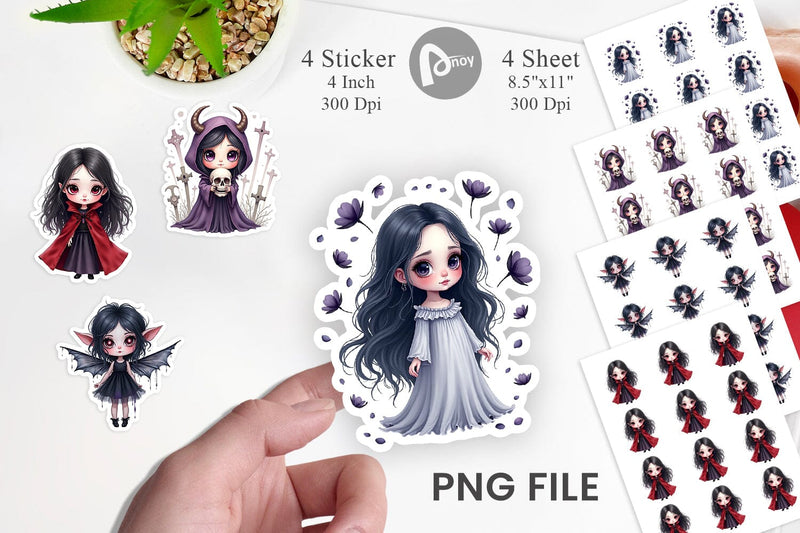 Dark Fantasy Dolls Sticker Sublimation artnoy 