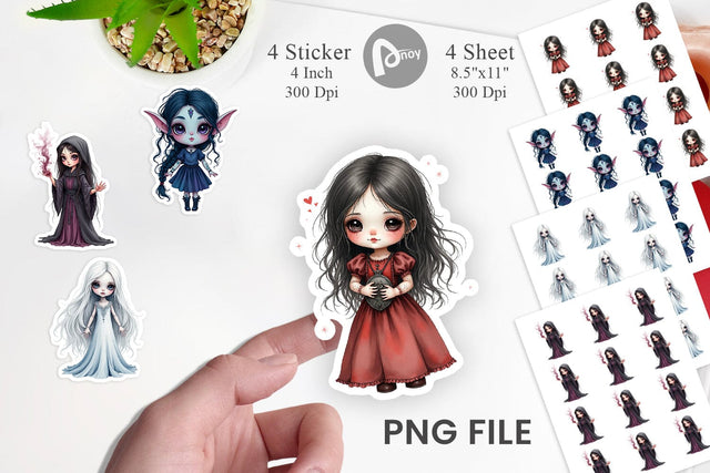 Dark Fantasy Dolls Sticker Sublimation artnoy 