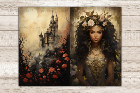 Dark Fantasy Ephemera | Junk Journal Paper Bundle SVG GlamArtZhanna 