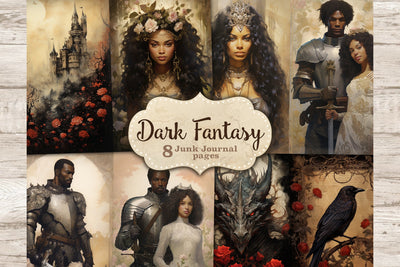 Dark Fantasy Ephemera | Junk Journal Paper Bundle SVG GlamArtZhanna 