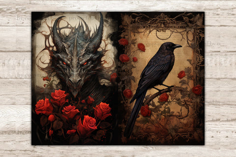 Dark Fantasy Ephemera | Junk Journal Paper Bundle SVG GlamArtZhanna 