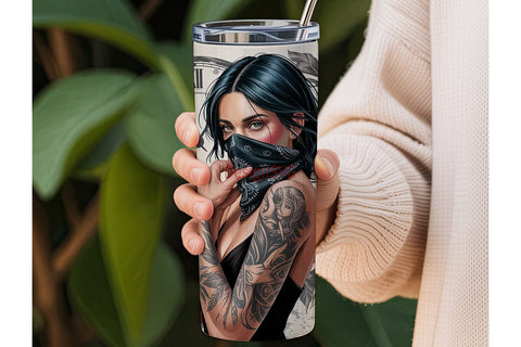 Dark Fantasy Girl 20oz Tumbler Wrap Sublimation DesignSVG 
