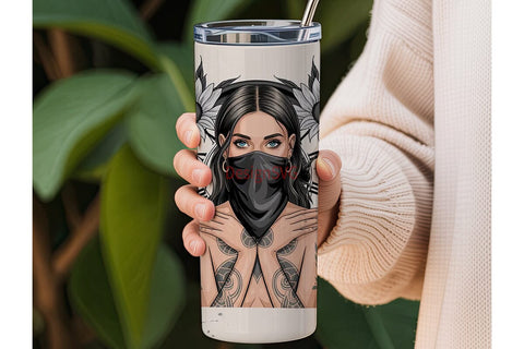 Dark Fantasy Girl 20oz Tumbler Wrap Sublimation DesignSVG 