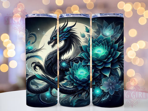 Dark Fantasy Gothic Dragon Tumbler, Gothic Dragon, Fantasy Tumbler Wrap, 20oz Dragon Design, Mythical Creature Decor, Dragon Lover Gift, Dark Fantasy Drinkware, Sublimation Dragon Art Sublimation SvggirlplusArt 