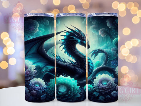 Dark Fantasy Gothic Dragon Tumbler, Gothic Dragon, Fantasy Tumbler Wrap, 20oz Dragon Design, Mythical Creature Decor, Dragon Lover Gift, Dark Fantasy Drinkware, Sublimation Dragon Art Sublimation SvggirlplusArt 