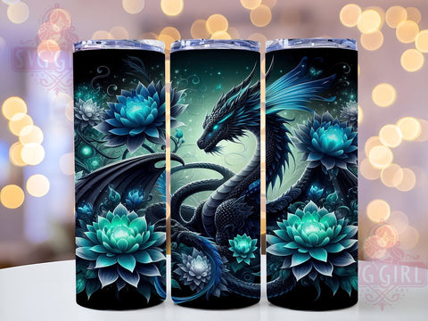 Dark Fantasy Gothic Dragon Tumbler, Gothic Dragon, Fantasy Tumbler Wrap, 20oz Dragon Design, Mythical Creature Decor, Dragon Lover Gift, Dark Fantasy Drinkware, Sublimation Dragon Art Sublimation SvggirlplusArt 