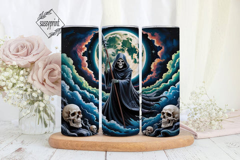 Dark Fantasy Grim Reaper Tumbler Wrap Sublimation sassyprint 