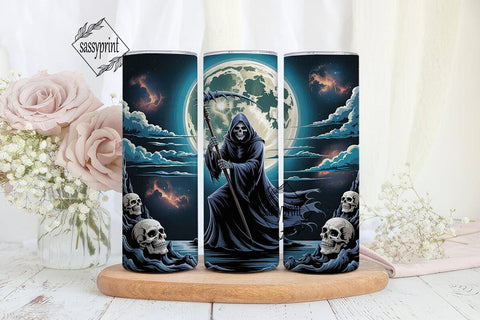 Dark Fantasy Grim Reaper Tumbler Wrap Sublimation sassyprint 