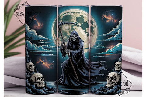 Dark Fantasy Grim Reaper Tumbler Wrap Sublimation sassyprint 