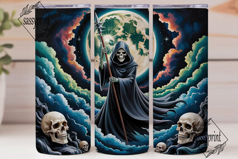 Dark Fantasy Grim Reaper Tumbler Wrap Sublimation sassyprint 