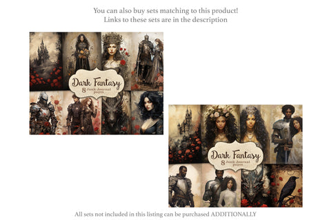 Dark Fantasy Junk Journal Pages | Diary Paper SVG GlamArtZhanna 