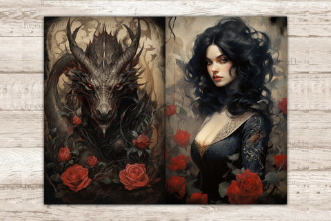 Dark Fantasy Junk Journal Pages | Diary Paper SVG GlamArtZhanna 