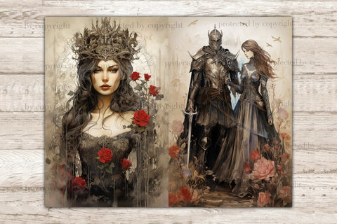 Dark Fantasy Junk Journal Pages | Diary Paper SVG GlamArtZhanna 