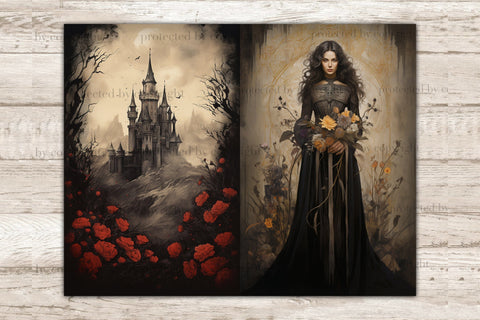 Dark Fantasy Junk Journal Pages | Diary Paper SVG GlamArtZhanna 