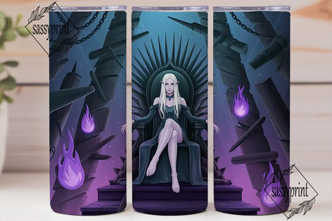 Dark Fantasy Queen 20oz Tumbler Wrap Sublimation sassyprint 