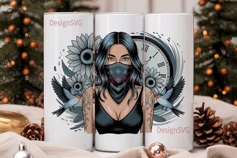 Dark Fantasy Woman Tumbler Wrap Sublimation DesignSVG 