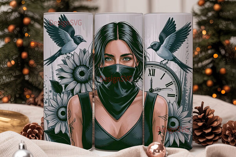 Dark Fantasy Woman Tumbler Wrap Sublimation DesignSVG 