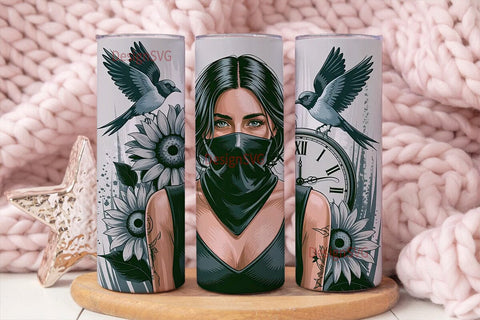 Dark Fantasy Woman Tumbler Wrap Sublimation DesignSVG 