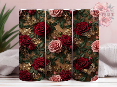 Dark Floral Butterfly 20oz Tumbler, Dark Floral, Floral Butterfly, Butterfly Tumbler, Dark Butterfly PNG, Floral Butterfly PNG, Dark Floral PNG, 20oz Tumbler Wrap Sublimation Li Zamperini 