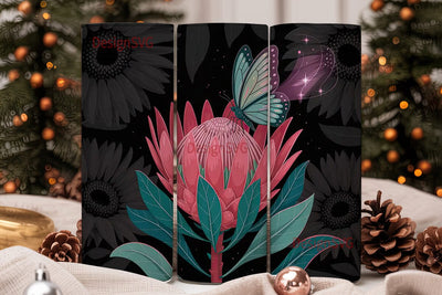 Dark Floral Butterfly 20oz Tumbler Wrap Sublimation DesignSVG 