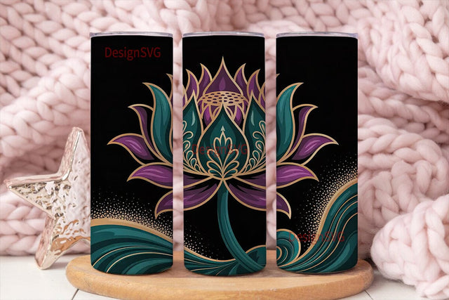 Dark Floral Fantasy 20oz Tumbler Wrap Sublimation DesignSVG 