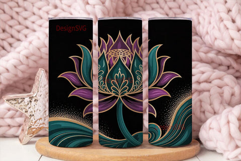 Dark Floral Fantasy 20oz Tumbler Wrap Sublimation DesignSVG 