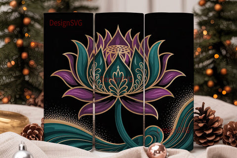 Dark Floral Fantasy 20oz Tumbler Wrap Sublimation DesignSVG 