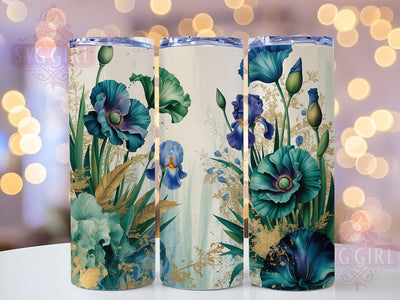 Dark Floral Seamless 20oz Tumbler, Seamless Pattern, Elegant Print, Stylish Tumbler, 20oz Sublimation, PNG Design, Chic Gift Sublimation SvggirlplusArt 