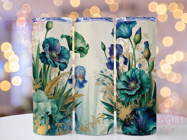 Dark Floral Seamless 20oz Tumbler, Seamless Pattern, Elegant Print, Stylish Tumbler, 20oz Sublimation, PNG Design, Chic Gift Sublimation SvggirlplusArt 