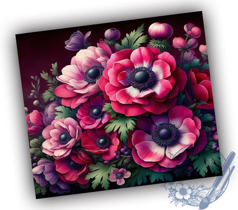 Dark Floral, Tumbler Design, Sublimation PNG, Floral Tumbler, 20 oz Tumbler, Floral Design, Drinkware Design, Custom Tumbler Sublimation ToriDesigns 