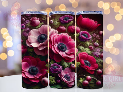 Dark Floral, Tumbler Wrap, 20 oz Tumbler, PNG Sublimation, Floral Design, Dark Aesthetic, Sublimation Design, Floral Wrap Sublimation SvggirlplusArt 