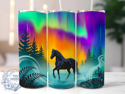 Dark Forest Horse Tumbler, Nature Forest Tumbler, Rustic 20oz Wrap, Sublimation Design, Stylish Gift Idea, Forest Horse Wrap, Woodland Western Tumbler Sublimation ToriDesigns 