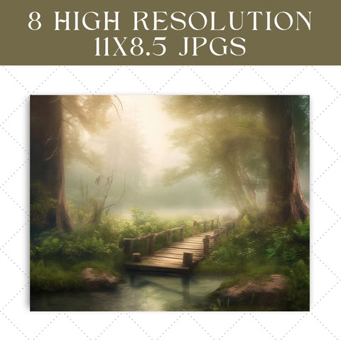 Dark Forest Junk Journal Paper | Printable Pages SVG Paige Cole Studio 