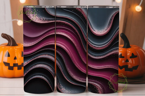 Dark Glamour Glitter Waves 20oz Tumbler Sublimation PixelChick 