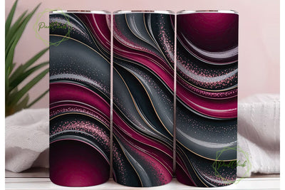 Dark Glamour Glitter Waves 20oz Tumbler Sublimation PixelChick 