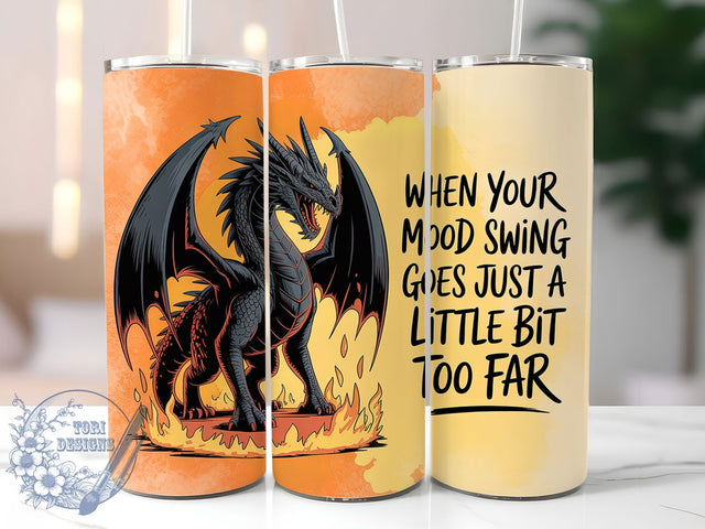 Dark Gothic Black Dragon Tumbler, Fantasy Creature Wrap, 20Oz Skinny Tumbler, Dark Gothic Sublimation, Mythical Beast Design, Dragon Lover Tumbler, Mood Swing Wrap Sublimation ToriDesigns 