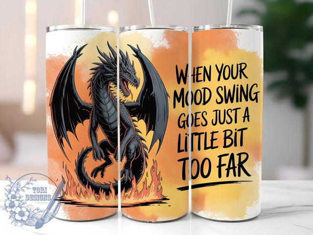 Dark Gothic Black Dragon Tumbler, Fantasy Creature Wrap, 20Oz Skinny Tumbler, Dark Gothic Sublimation, Mythical Beast Design, Dragon Lover Tumbler, Mood Swing Wrap Sublimation ToriDesigns 