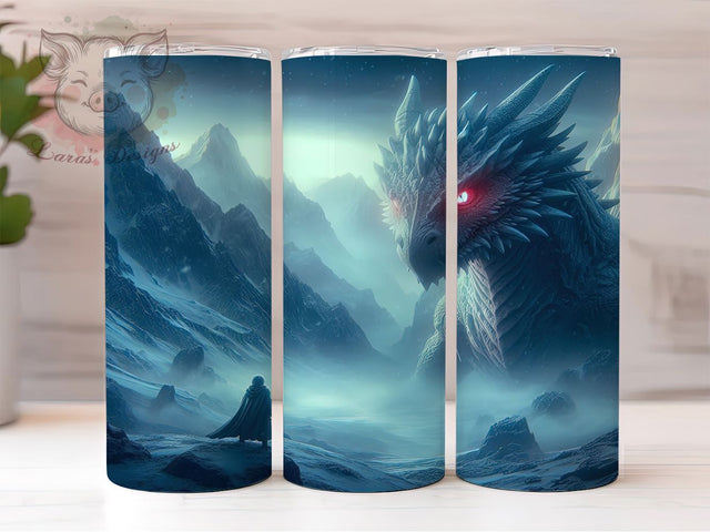 Dark Gothic Fantasy Dragon Tumbler, Gothic Dragon Wrap, 20oz Tumbler Sublimation, Fantasy Creature Design, Dragon Artwork Wrap, Mythical Beast Tumbler, Dark Gothic Tumbler Sublimation Lara' s Designs 