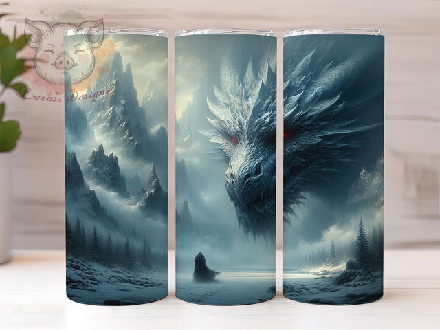 Dark Gothic Fantasy Dragon Tumbler, Gothic Dragon Wrap, 20oz Tumbler Sublimation, Fantasy Creature Design, Dragon Artwork Wrap, Mythical Beast Tumbler, Dark Gothic Tumbler Sublimation Lara' s Designs 