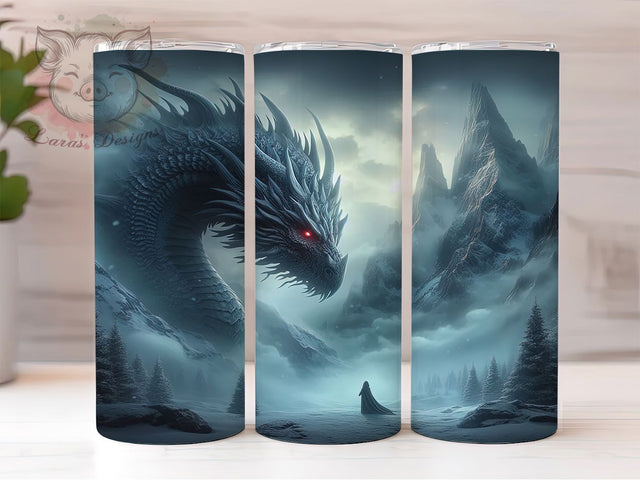 Dark Gothic Fantasy Dragon Tumbler, Gothic Dragon Wrap, 20oz Tumbler Sublimation, Fantasy Creature Design, Dragon Artwork Wrap, Mythical Beast Tumbler, Dark Gothic Tumbler Sublimation Lara' s Designs 
