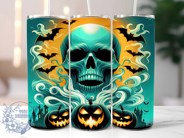 Dark Gothic Skull Halloween Tumbler, Halloween Skull Wrap, Dark Gothic Sublimation, Spooky Skull Drinkware, Haunted Skull Cup Design, Horror Skull Tumbler, Gothic Halloween Cup Sublimation ToriDesigns 