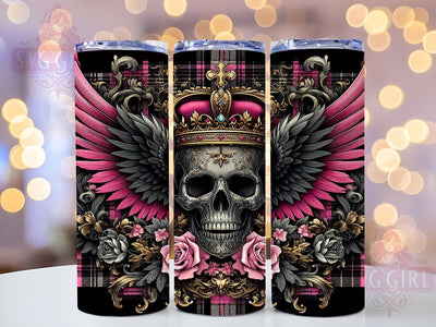 Dark Gothic Skull Queen Tumbler, Dark Gothic Wrap, Skull Queen Cup, 20oz Sublimation Wrap, Stylish Gothic Design Tumbler, Artistic Skull Queen Cup, Gothic Fantasy Theme Wrap Sublimation SvggirlplusArt 