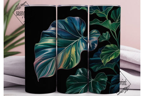 Dark Green Foliage 20oz Tumbler Wrap Sublimation sassyprint 