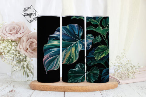 Dark Green Foliage 20oz Tumbler Wrap Sublimation sassyprint 