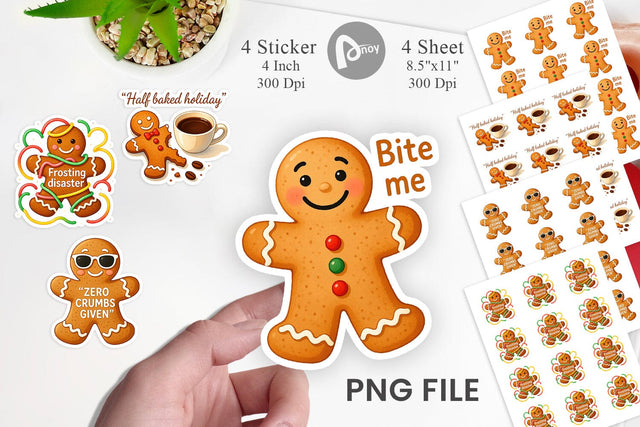 Dark Humor Gingerbread Sticker Sublimation artnoy 