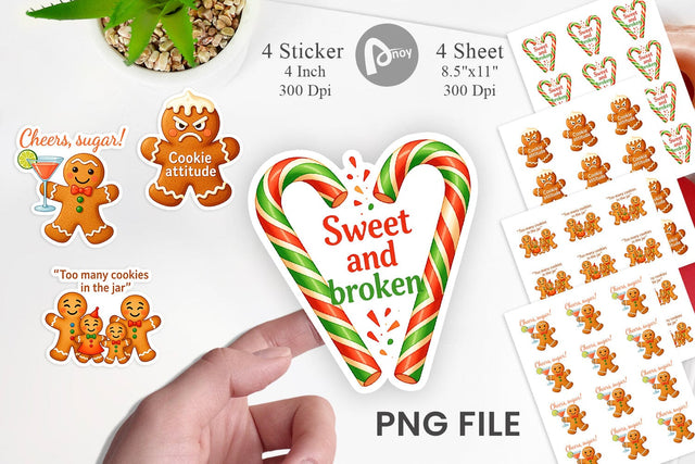 Dark Humor Gingerbread Sticker Sublimation artnoy 