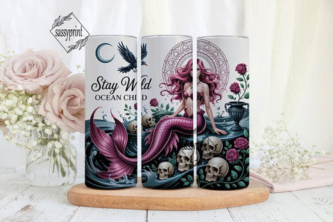 Dark Mermaid Fantasy 20oz Tumbler Wrap Sublimation sassyprint 