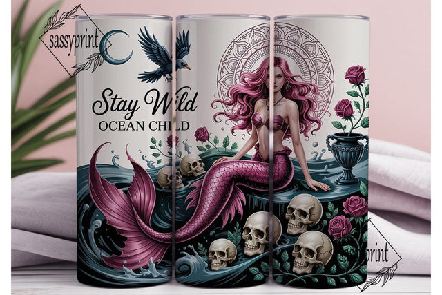 Dark Mermaid Fantasy 20oz Tumbler Wrap Sublimation sassyprint 